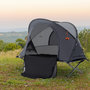 Voir la diapositive 2 : OUTSUNNY Ensemble tente de camping 3 en 1 avec lit de camp, tente, matelas gonflable gris