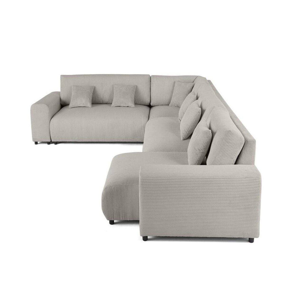 LISA DESIGN Garance - canapé modulable d'angle gauche - 8 places - en velours côtelé