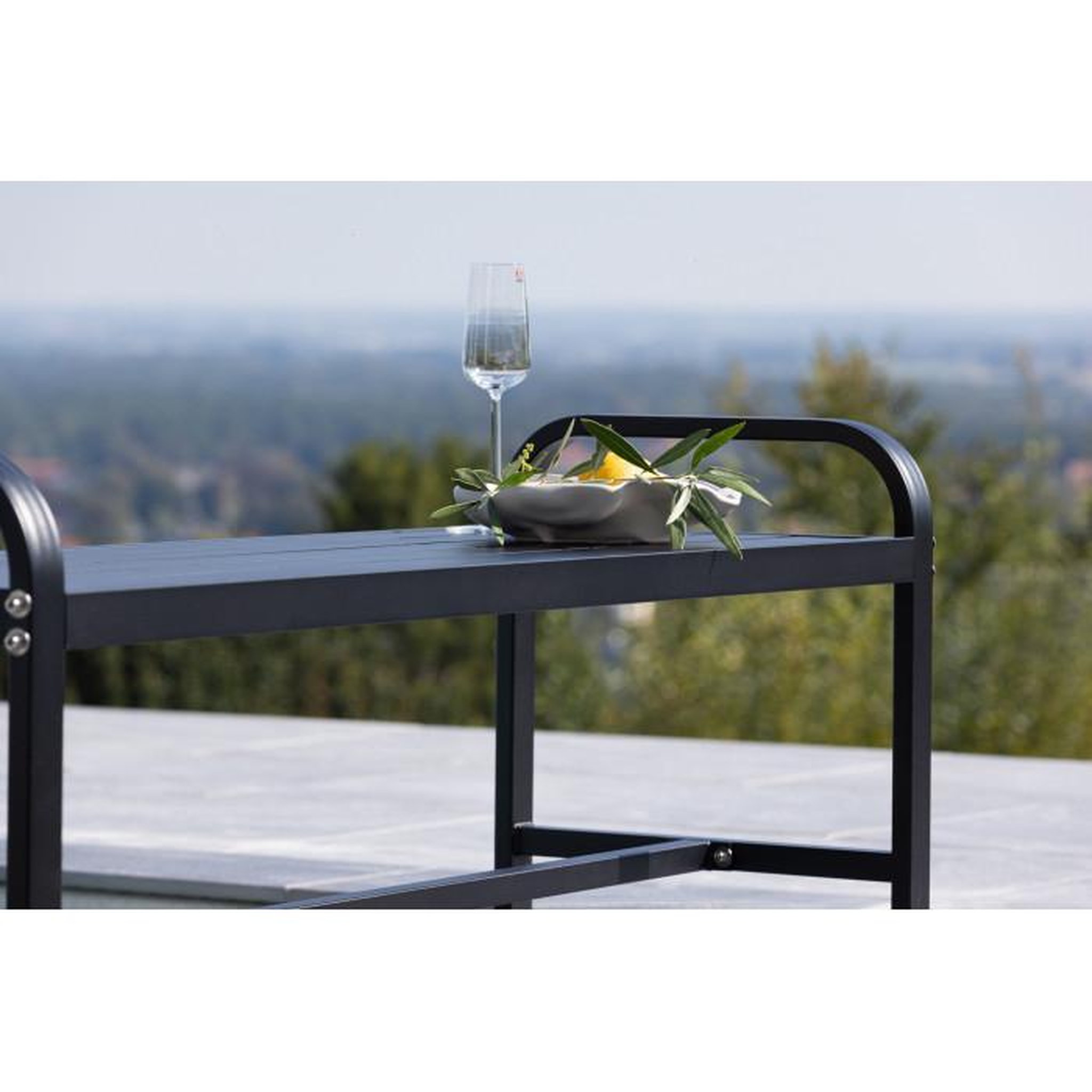 Voir la diapositive 6 : Paris Prix Banc de Jardin Design  Cascais  125cm Noir