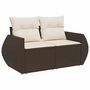 Voir la diapositive 5 : VIDAXL Salon de jardin avec coussins 5 pcs marron resine tressee