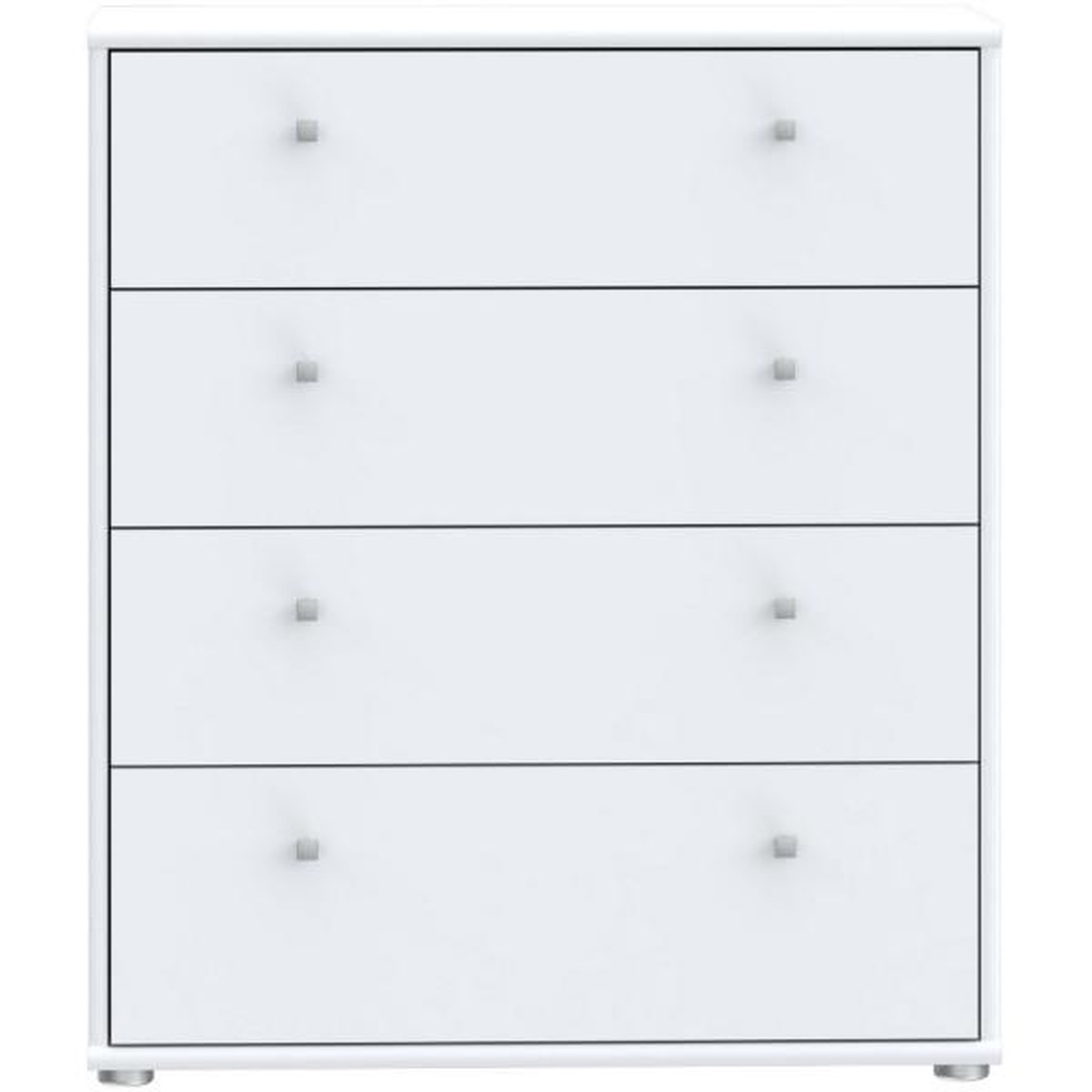 Voir la diapositive 3 : MARKET24 Commode TEMPRA – Couleur Blanc Mat – 4 Tiroirs – L 73,7 × P 34,8 × H 85,5 cm