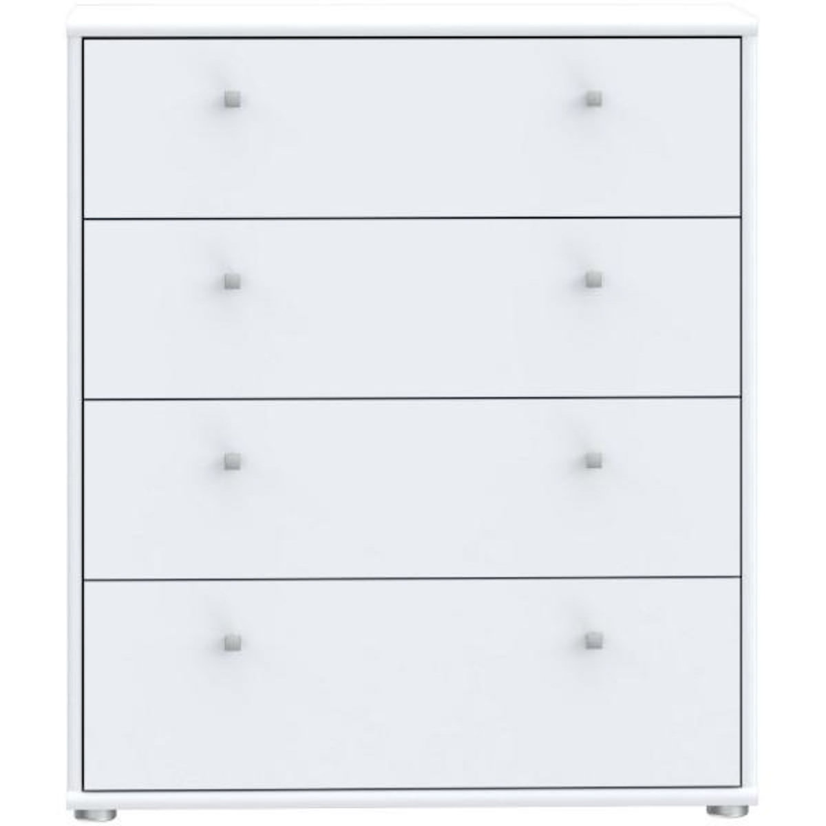 MARKET24 Commode TEMPRA – Couleur Blanc Mat – 4 Tiroirs – L 73,7 × P 34,8 × H 85,5 cm