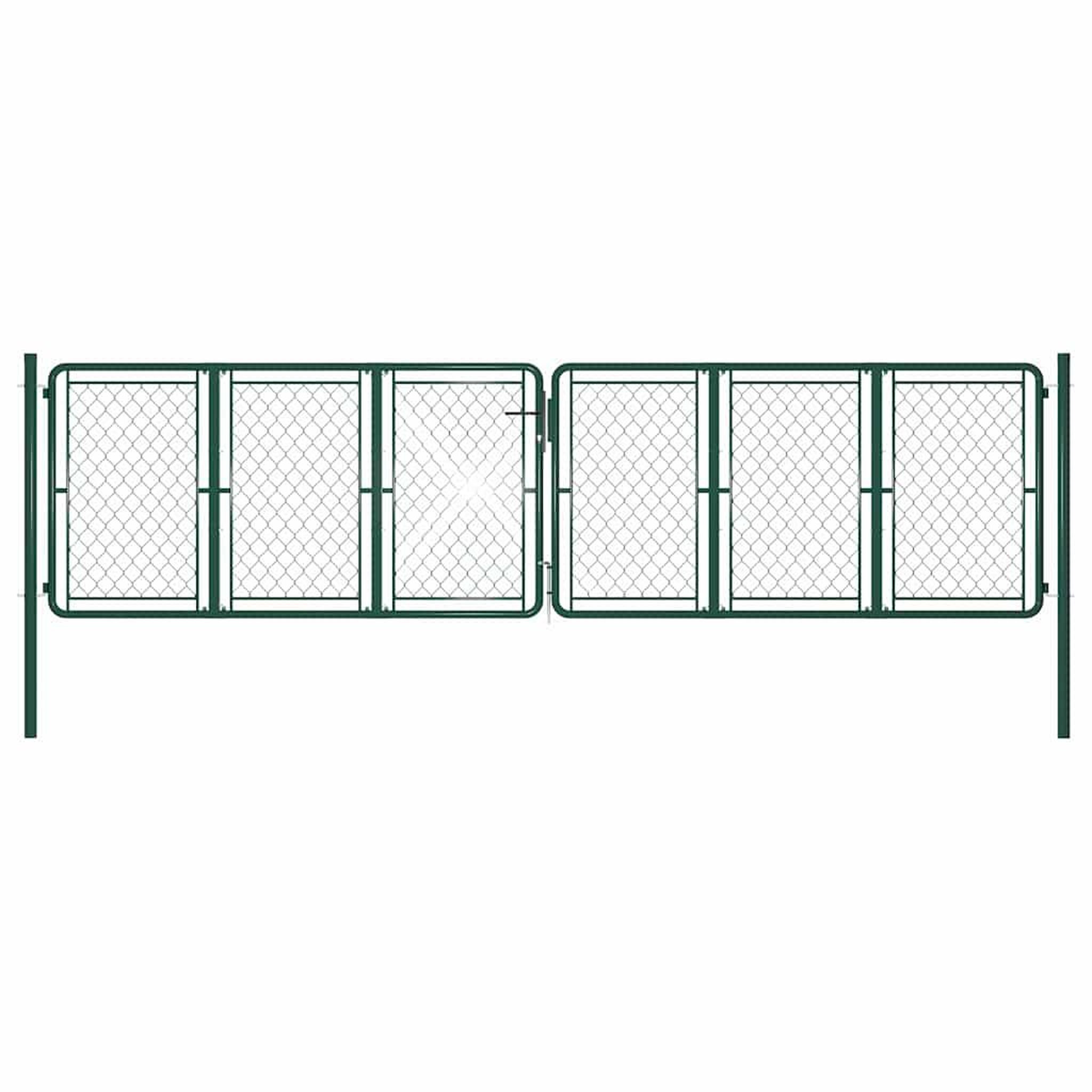 VIDAXL Portail de jardin en acier vert 400 x 125 cm