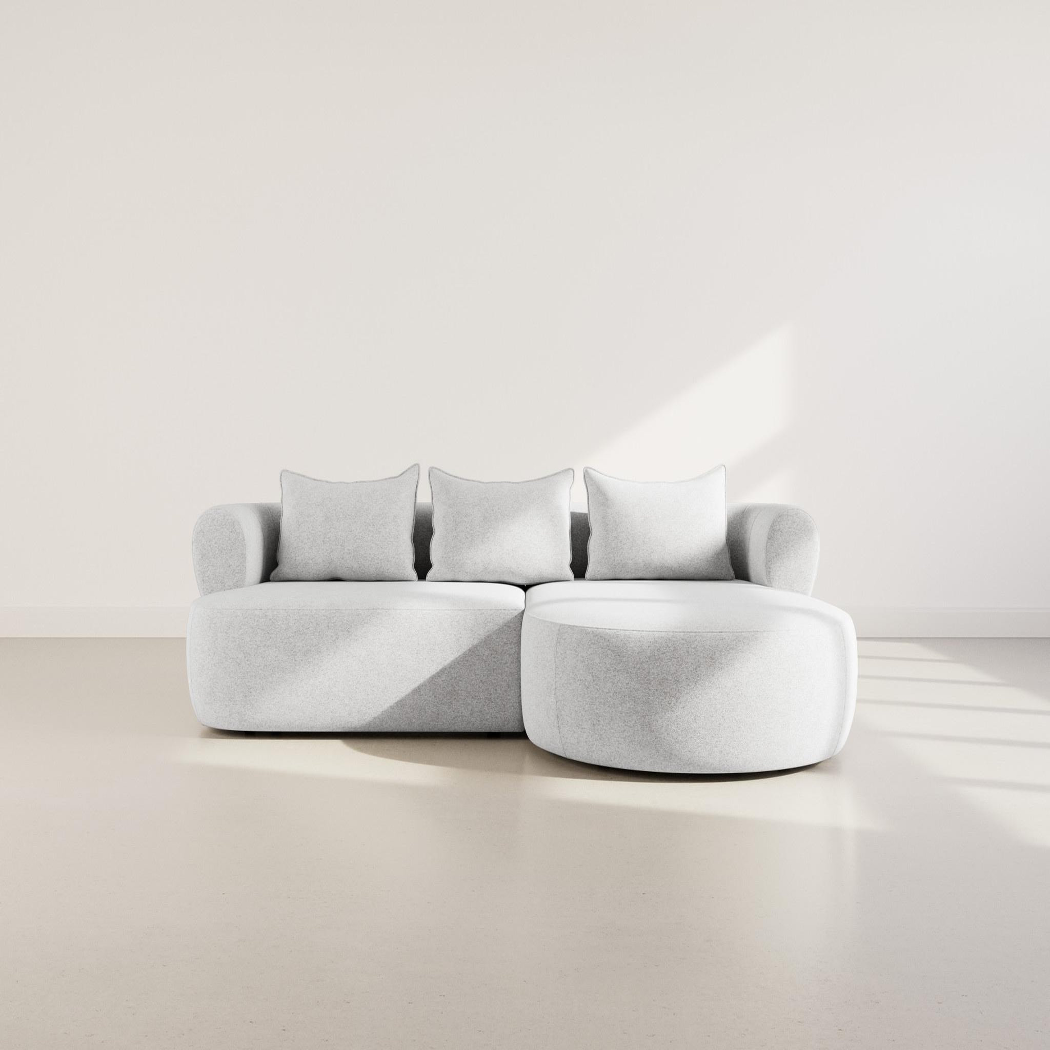 Voir la diapositive 2 : BEST MOBILIER Angela - canapé d'angle droit 4 places en velours texturé