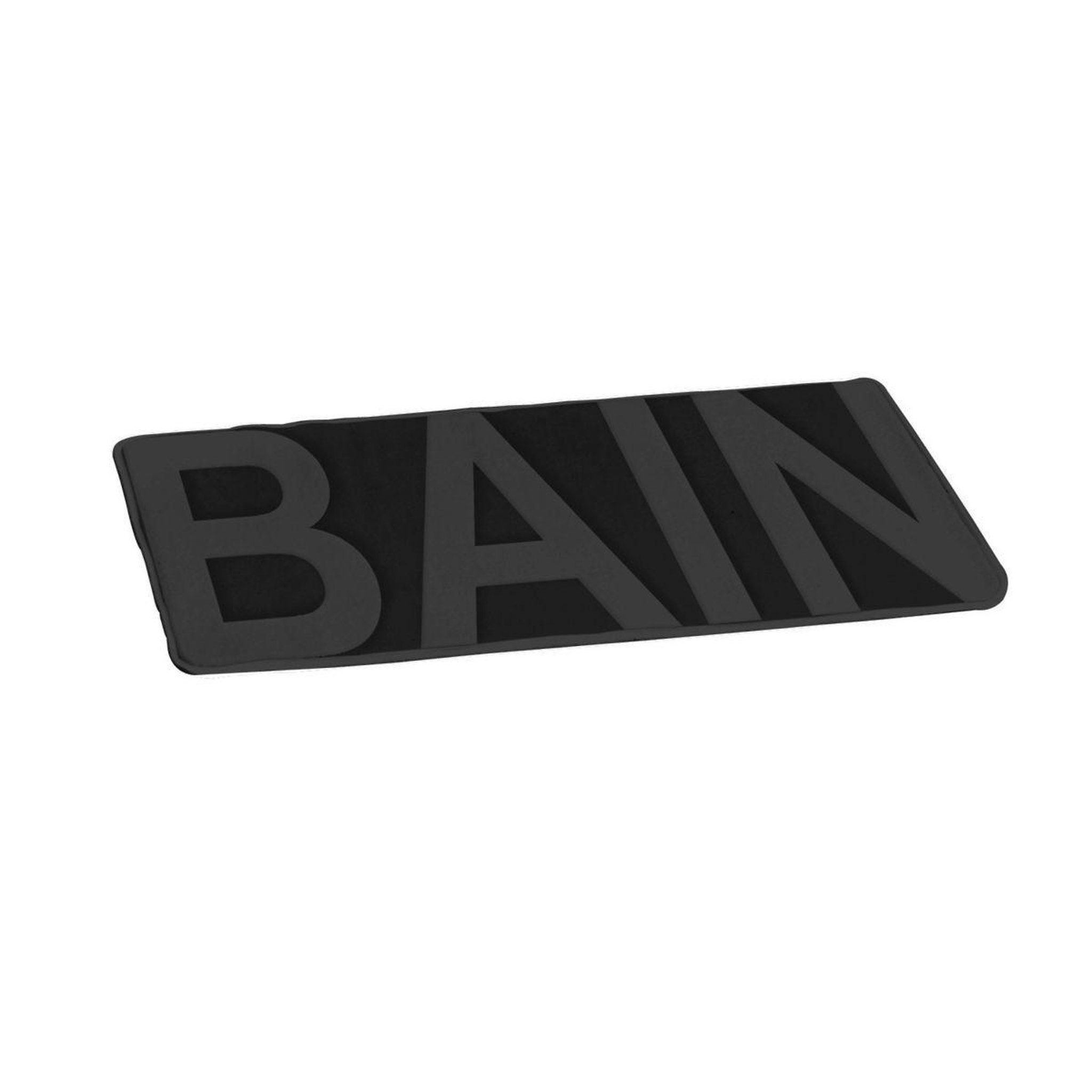 Voir la diapositive 2 : Douceur d'Intérieur Tapis de bain microfibre  relief  45x75cm noir