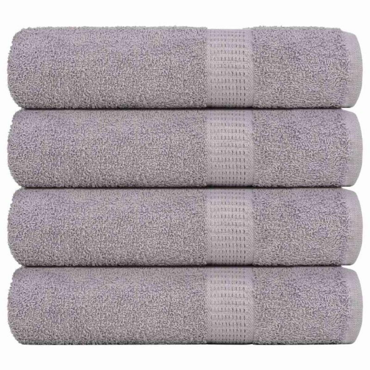VIDAXL Serviettes de bain 4 pcs gris 100x150 cm 360 g m² 100% coton