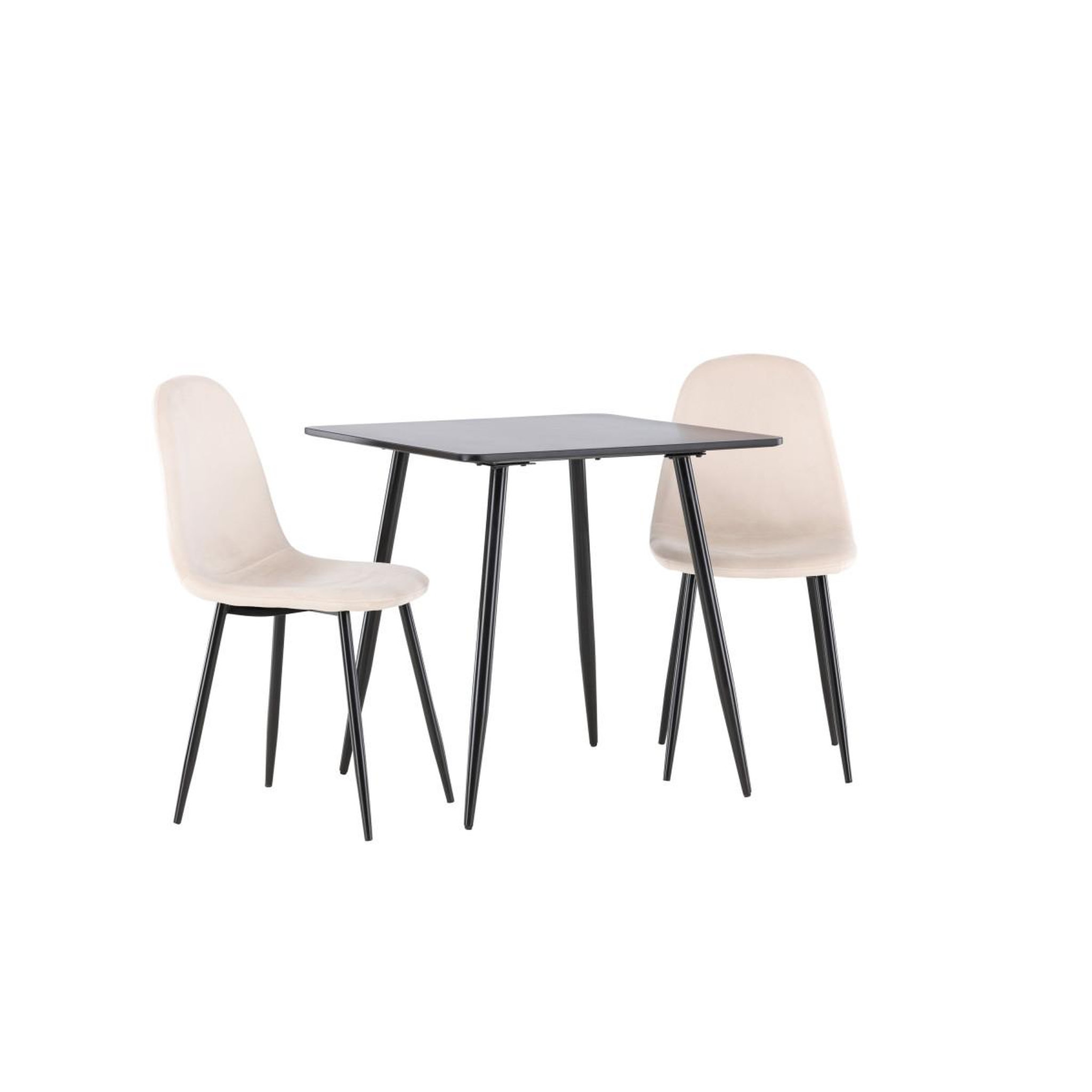 Voir la diapositive 4 : Paris Prix Ensemble table à manger & 2 chaises  polar  75cm noir & beige