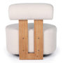 Voir la diapositive 5 : Paris Prix Fauteuil Design en Tissu Bouclette  Jasper  73cm Beige & Naturel