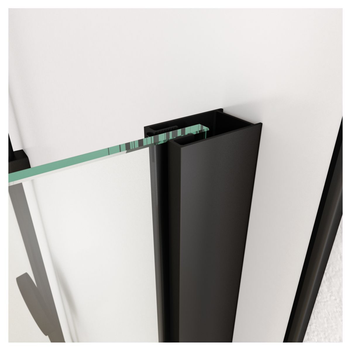 Paroi de douche à l'italienne motif feuillage noir 120x195 cm - JUNGLE 120