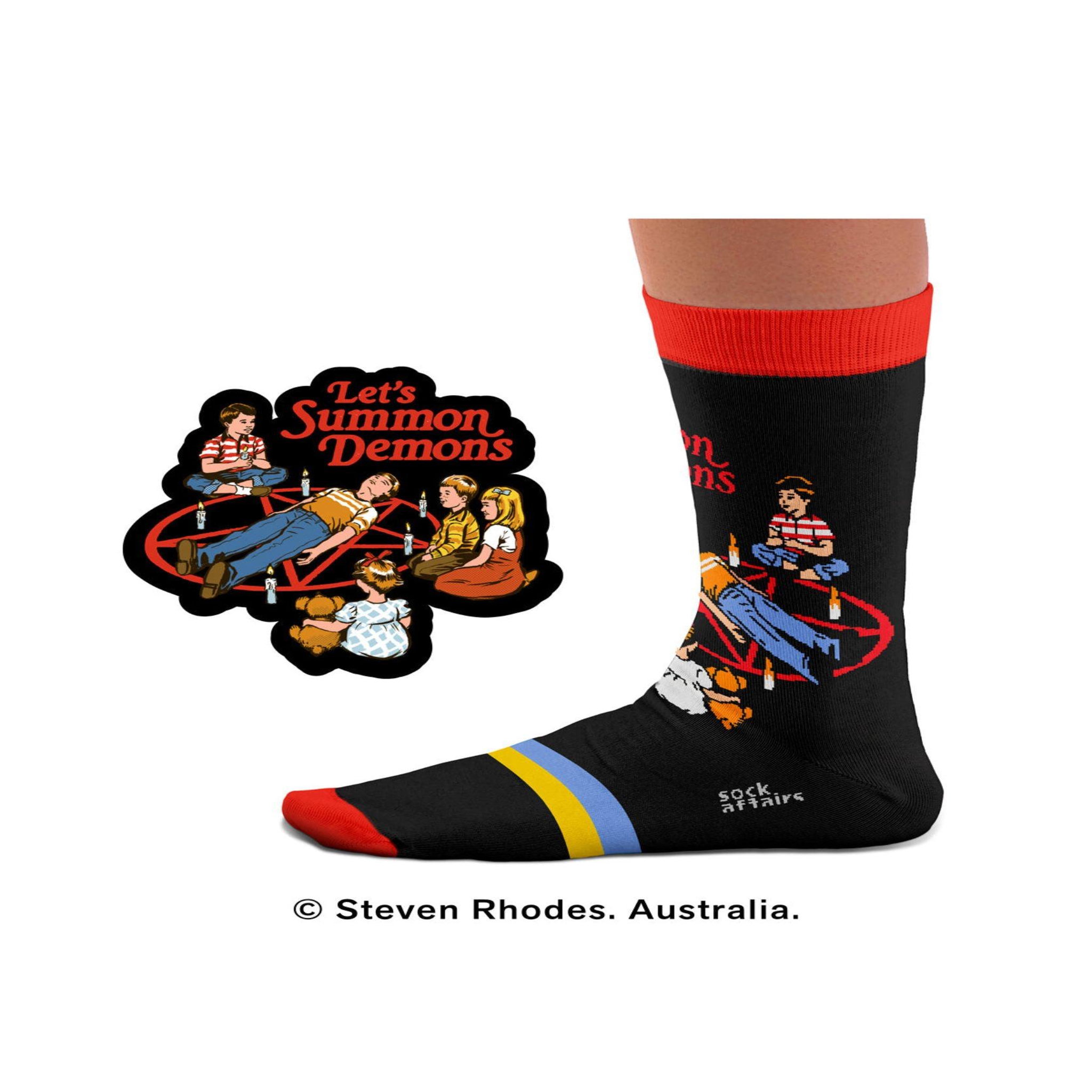 Voir la diapositive 4 : SOCK AFFAIRS Chaussettes let's summon demons, steven rhodes