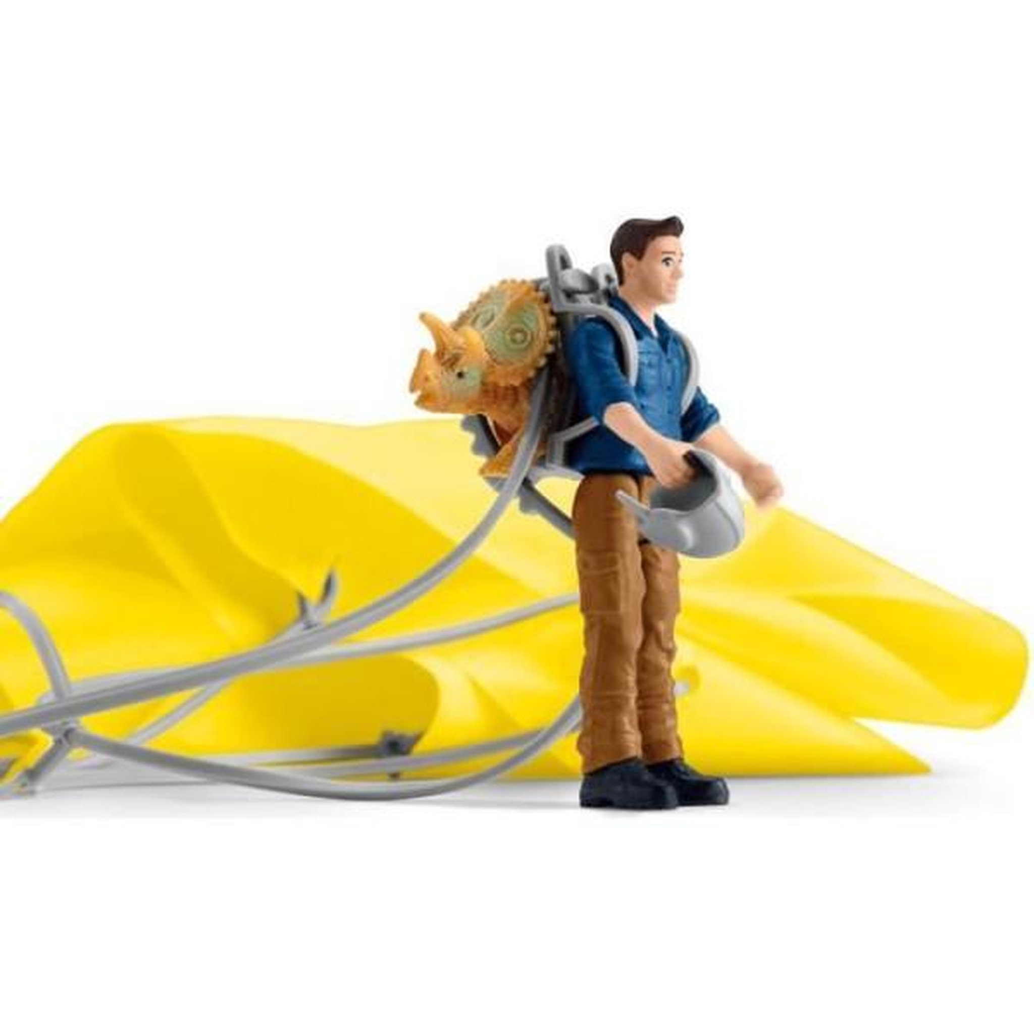 Voir la diapositive 6 : Schleich Sauvetage en Parachute, Coffret schleich avec 1 parachute, 1 figurine humaine et 1 dinosaure, Ensemble de Jouets Préhistoriques