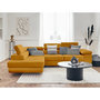Voir la diapositive 1 : BEST MOBILIER Pablo - canapé d'angle gauche - 5 places - convertible avec coffre et têtières réglables - en velours