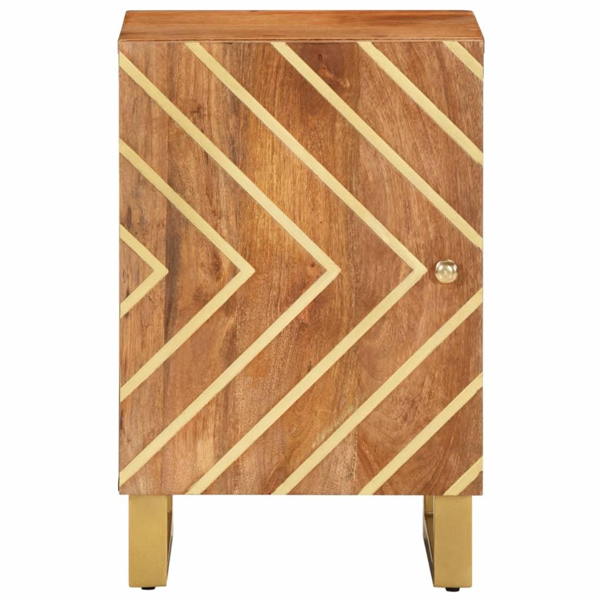 Voir la diapositive 4 : VIDAXL Armoire bain marron et noir 38x33,5x58 cm bois massif manguier