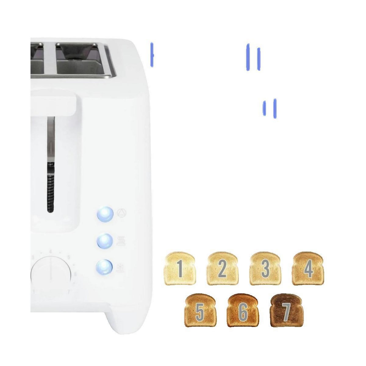 CLATRONIC Grille pain Clatronic TA 3801 2 tranches 750 W blanc