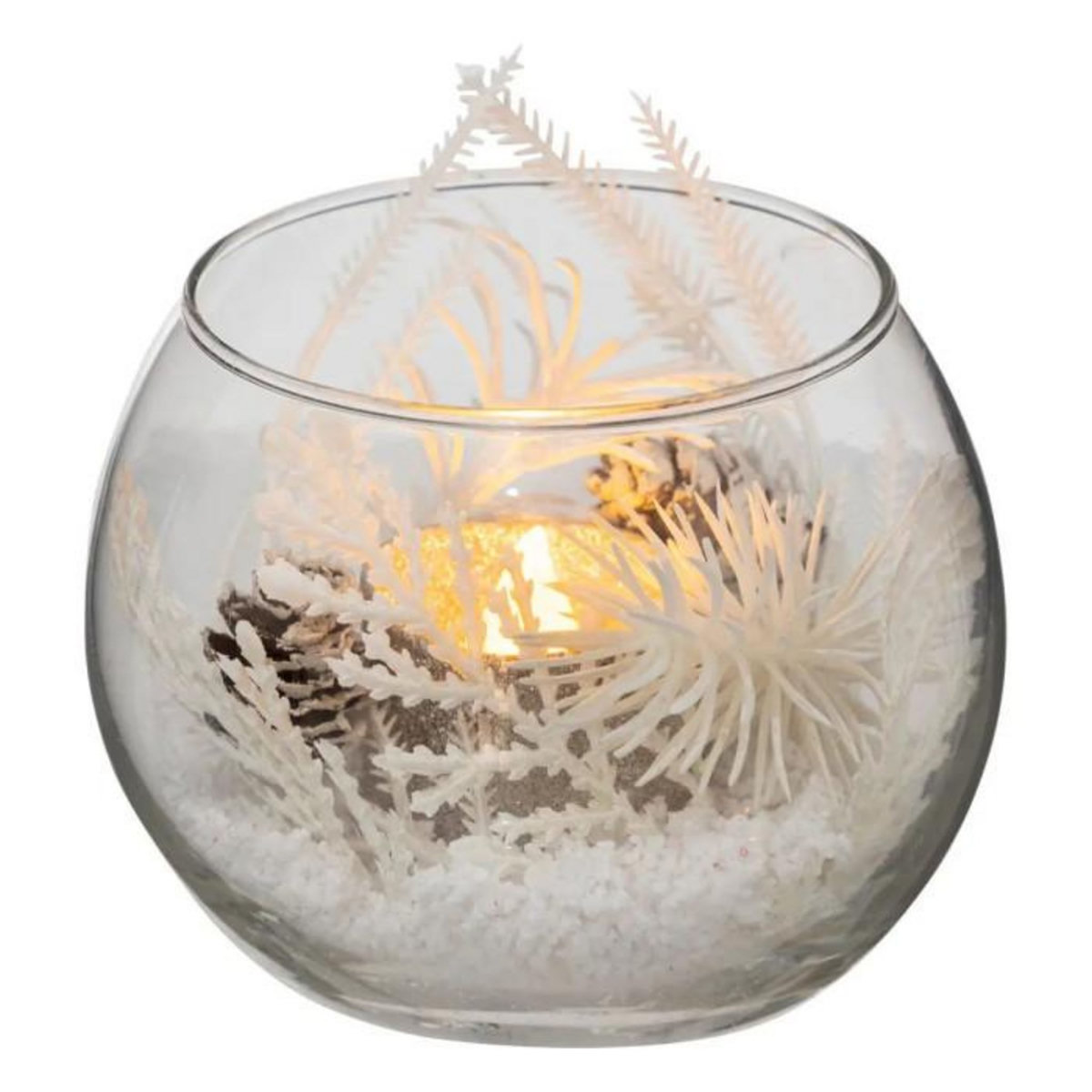 ATMOSPHERA Bougie Déco LED  Branche  10cm Argent