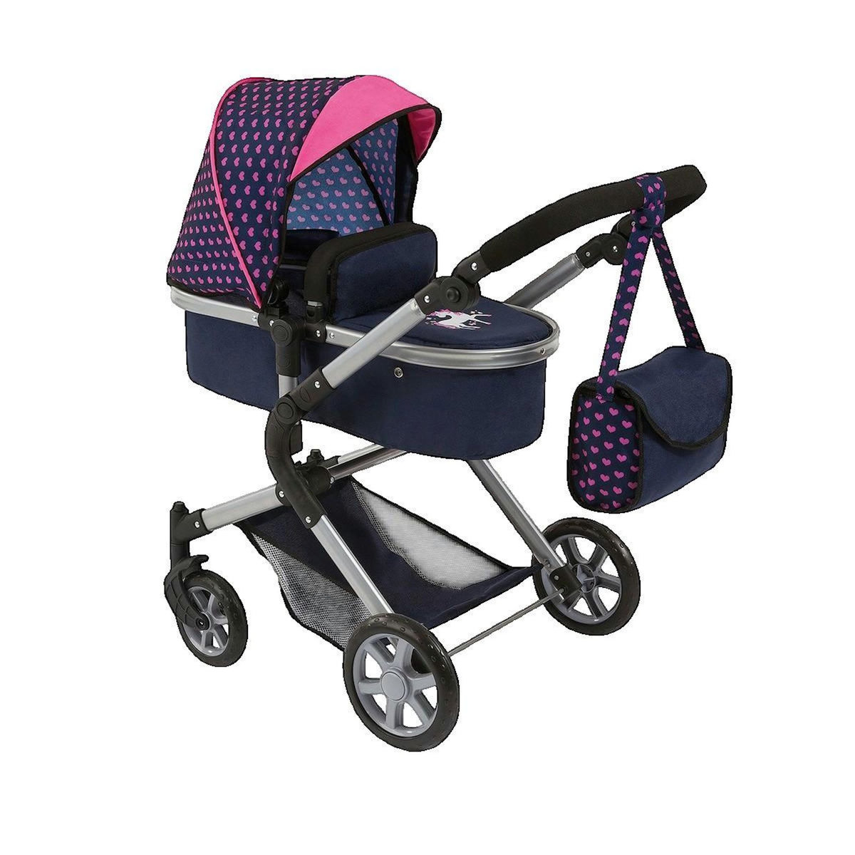 REIG Landau pour poupée Reig City Neo convertible bleu et rose