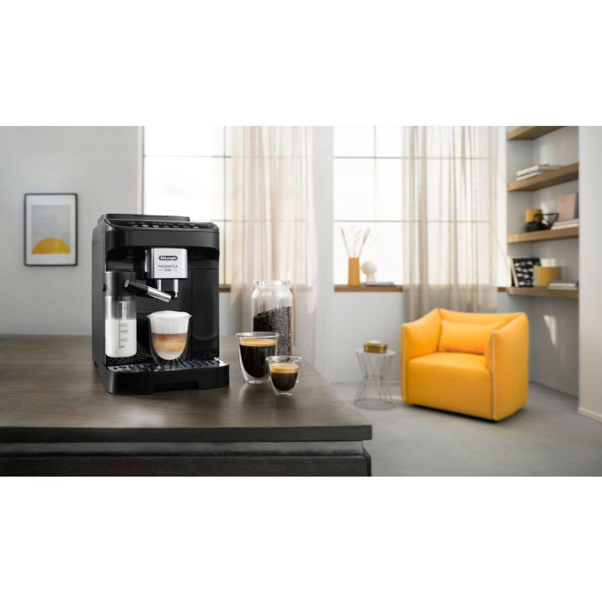 Voir la diapositive 3 : DELONGHI Expresso broyeur magnifica evo my latte feb2961.b noir