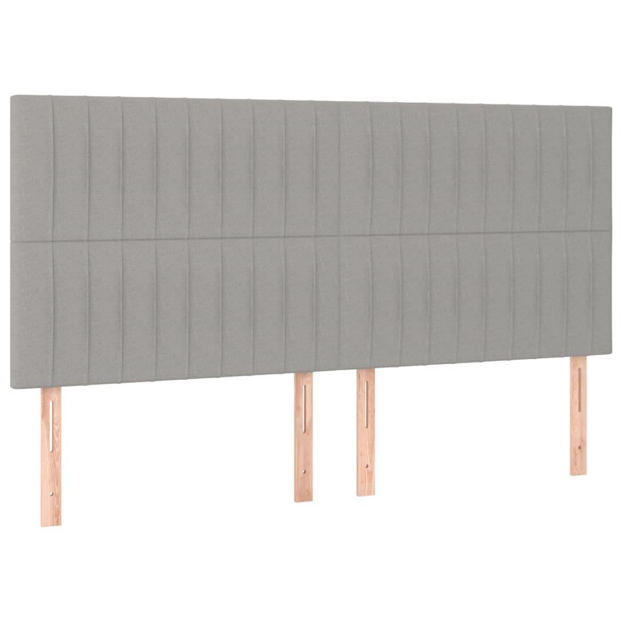 Voir la diapositive 4 : VIDAXL Tete de lit a LED Gris clair 200x5x118/128 cm Tissu