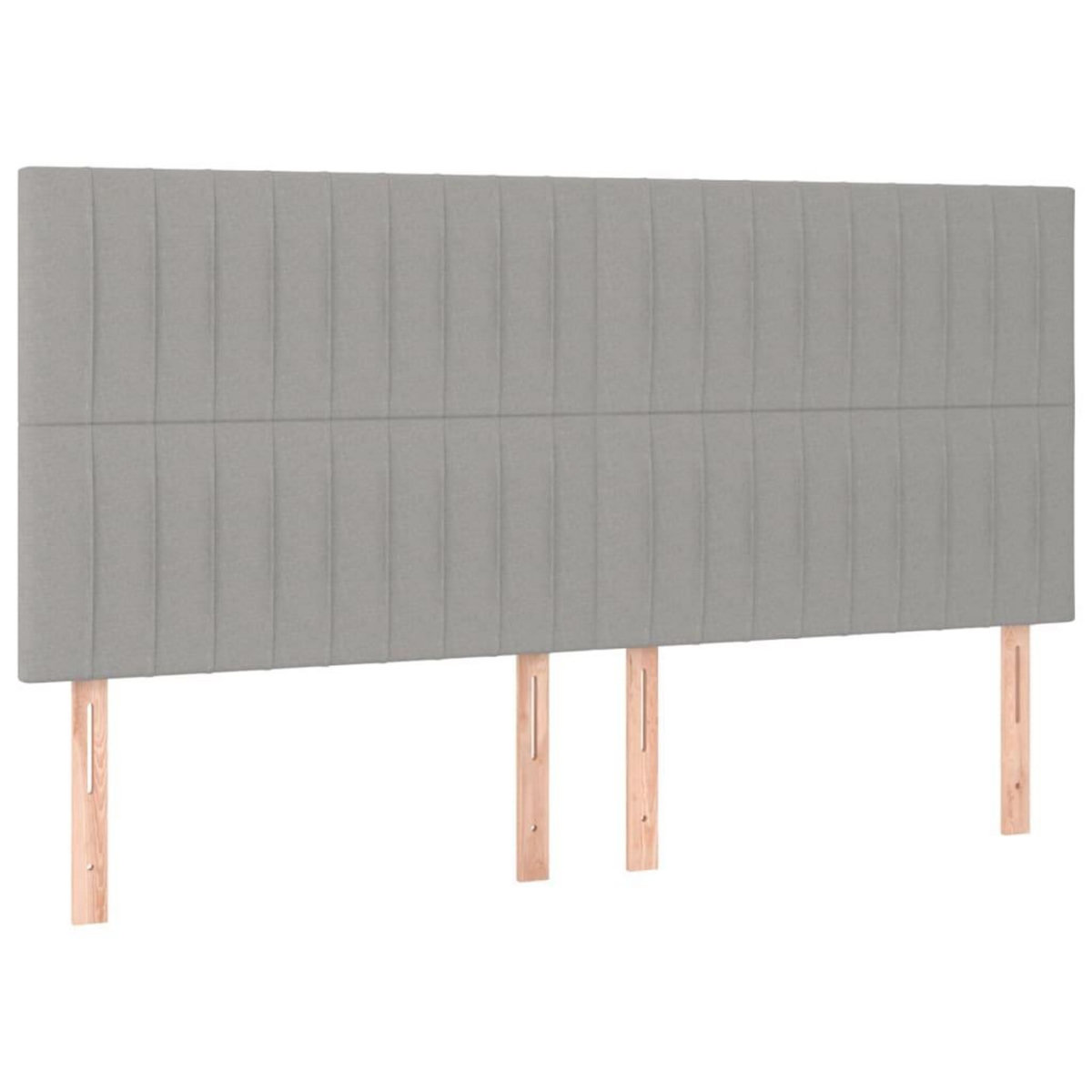 VIDAXL Tete de lit a LED Gris clair 200x5x118/128 cm Tissu
