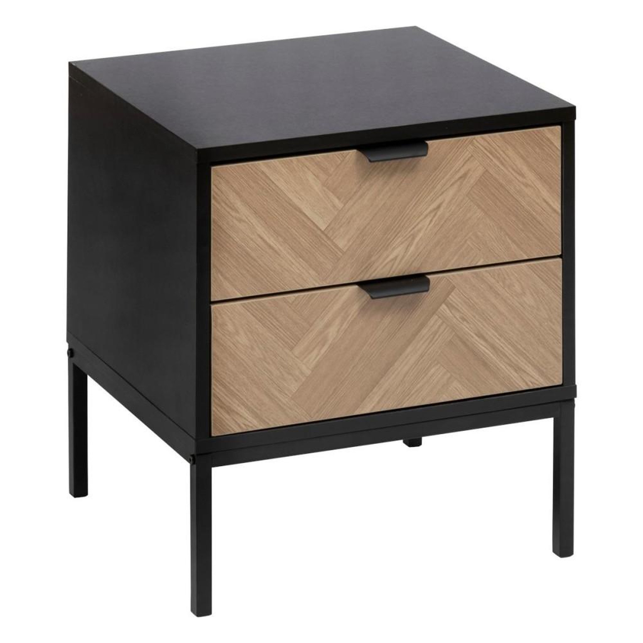 ATMOSPHERA Table de chevet 2 tiroirs Chevrons