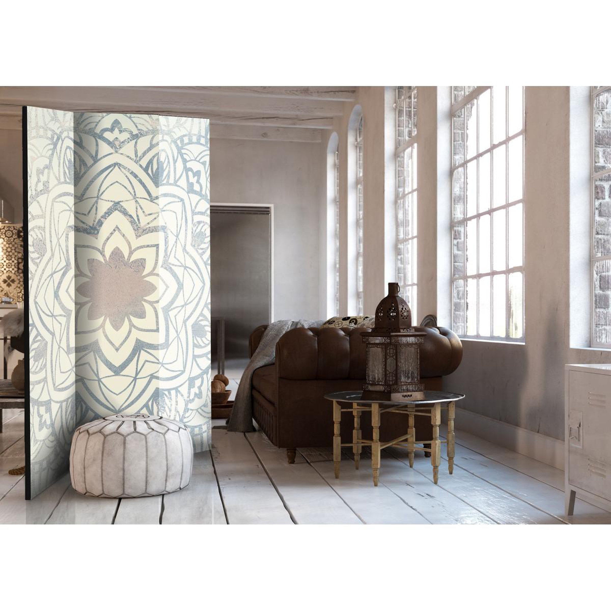 Voir la diapositive 2 : Paris Prix Paravent 3 volets  winter mandala  135x172cm