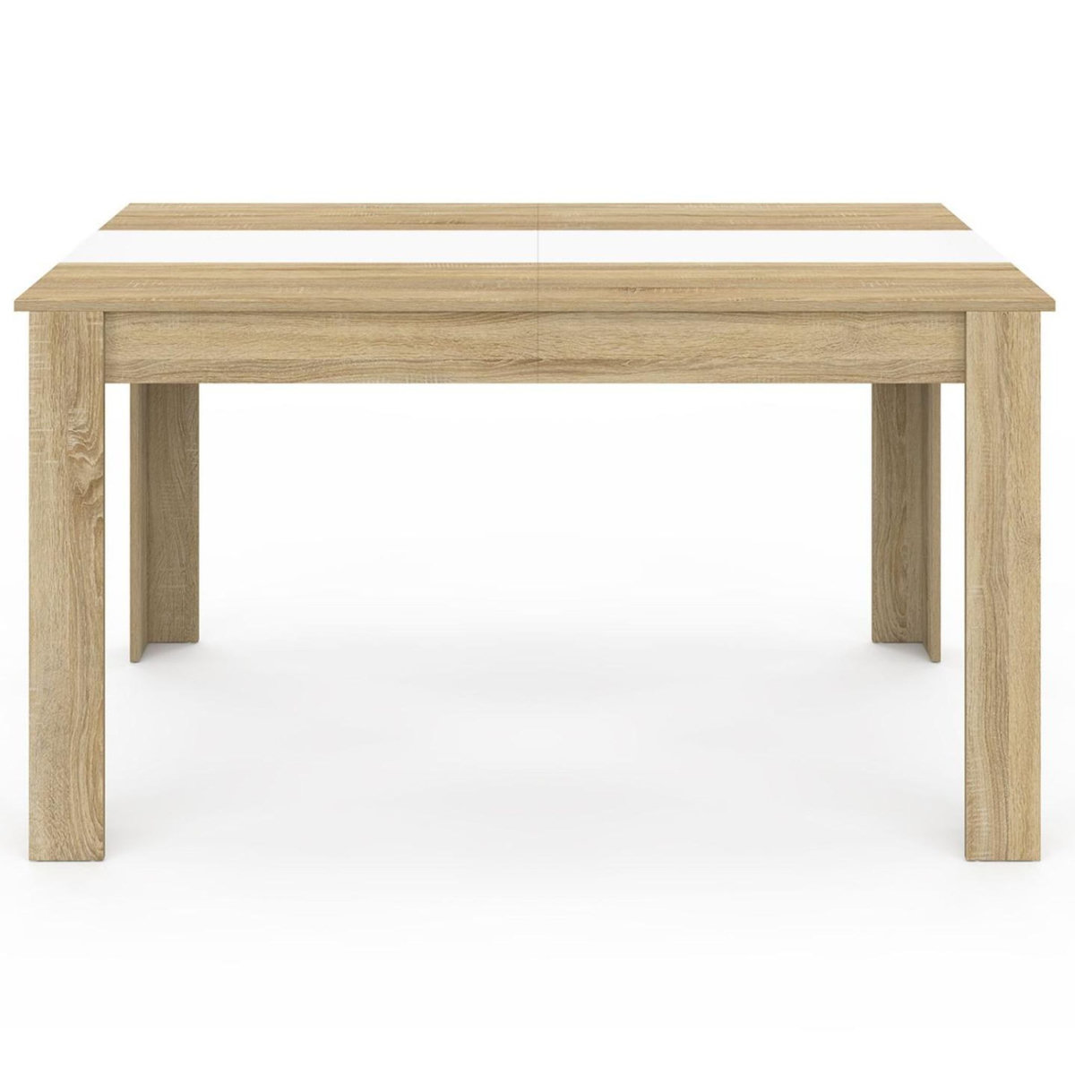 ID MARKET Table à manger rectangle GEORGIA 6 personnes imitation hêtre et blanche 140 x 80 cm