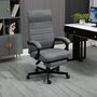 Voir la diapositive 2 : VINSETTO Chaise de bureau manager ergonomique inclinable réglable repose-pied rétractable tissu gris