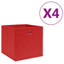 Voir la diapositive 1 : VIDAXL Boîtes de rangement 4 pcs Tissu intisse 28x28x28 cm Rouge