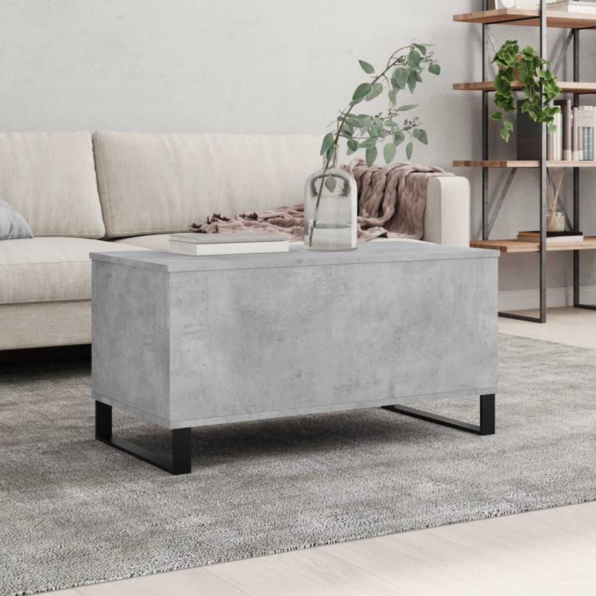 VIDAXL Table basse Gris beton 90x44,5x45 cm Bois d'ingenierie