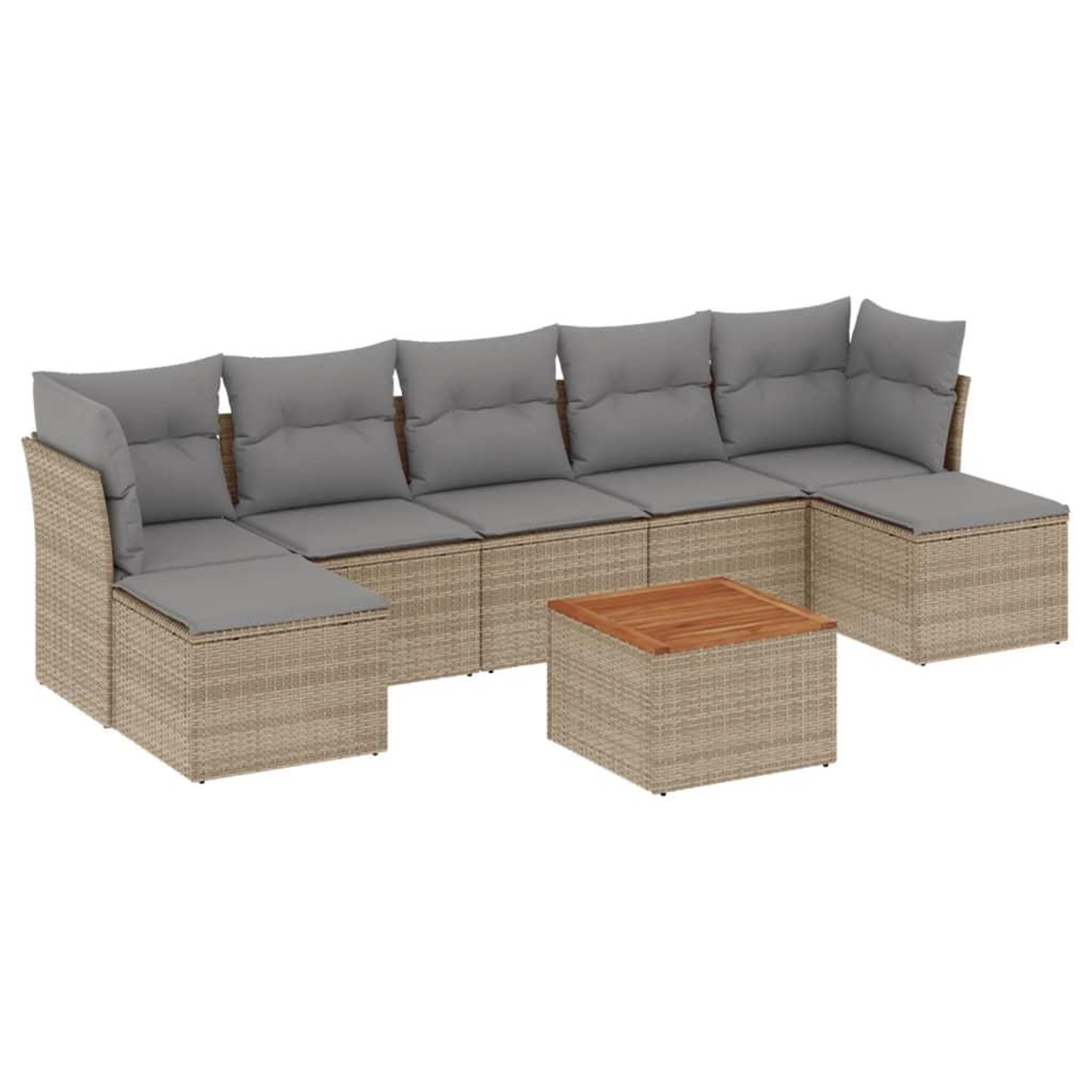 Voir la diapositive 2 : VIDAXL Salon de jardin avec coussins 8pcs melange beige resine tressee