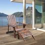 Voir la diapositive 2 : HOMCOM Fauteuil de jardin adirondack chaise longue chaise plage avec tabouret bois de sapin