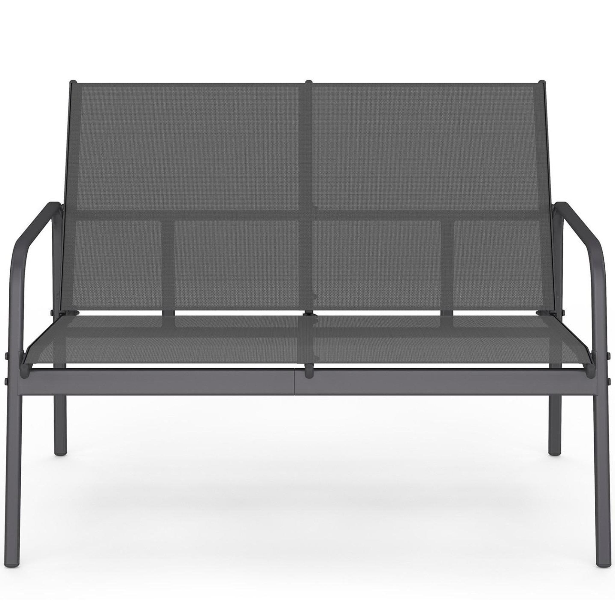 Voir la diapositive 3 : ID MARKET Salon de jardin bas TOLEDE 4 places avec canapé, fauteuils et table gris anthracite