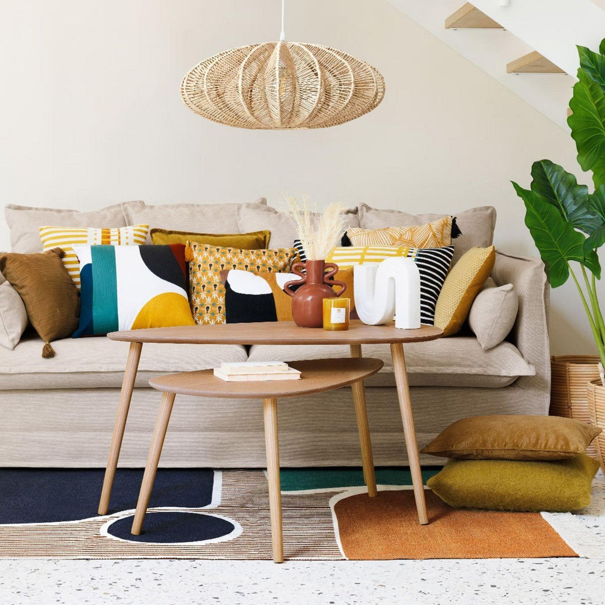 ATMOSPHERA Duo de tables basses gigognes MILÉO - Marron