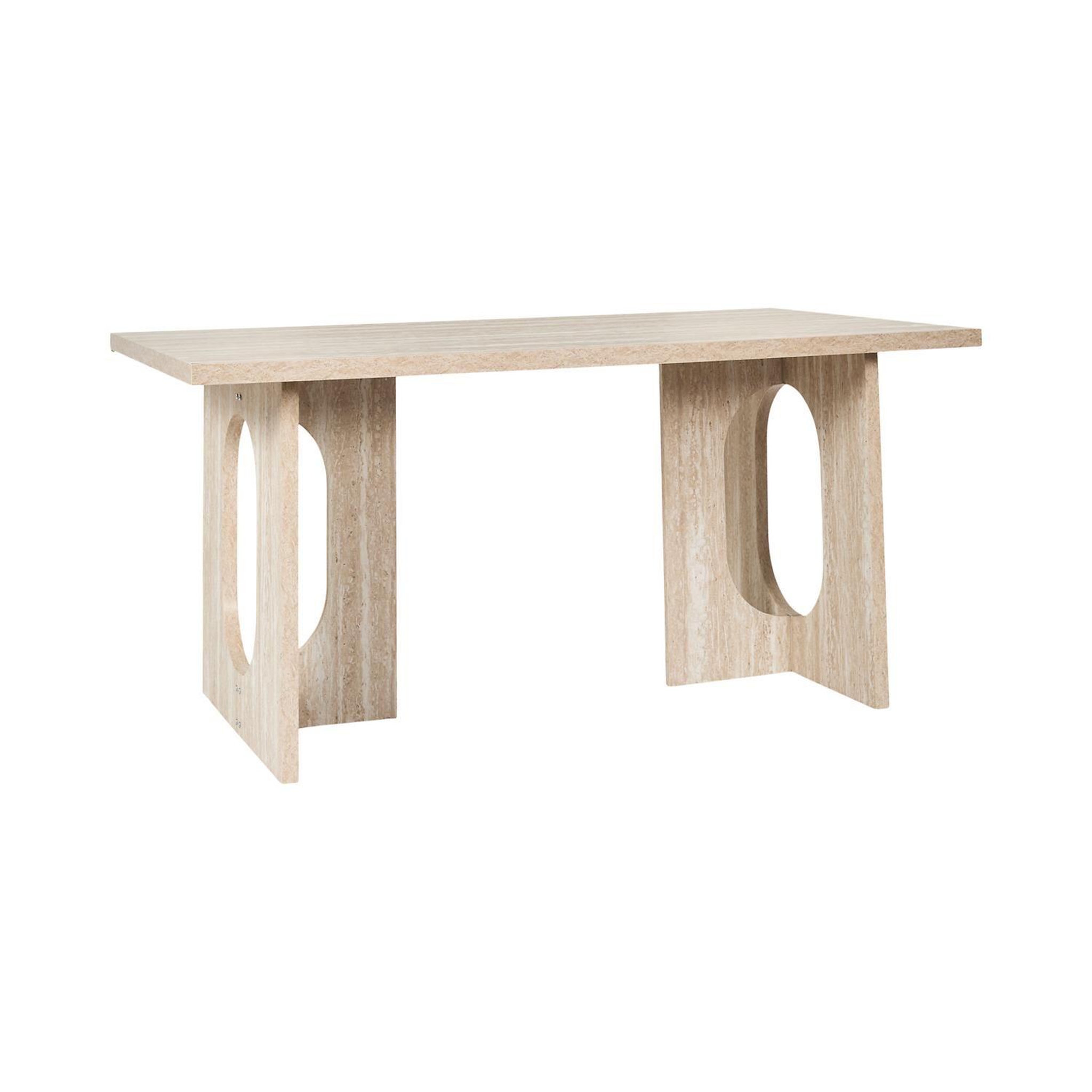 The Home Deco Factory Table à manger effet travertin pour 4 personnes pietra - beige