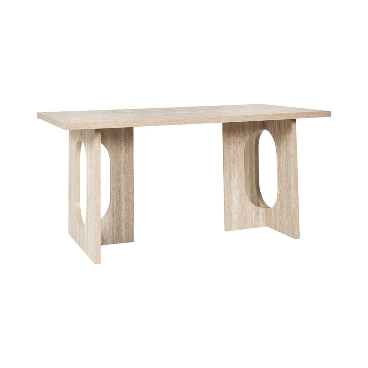 The Home Deco Factory Table à manger effet travertin pour 4 personnes PIETRA - Beige