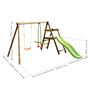 Voir la diapositive 8 : Soulet Portique balançoire avec toboggan - Bois - H1,95m - MENTHE