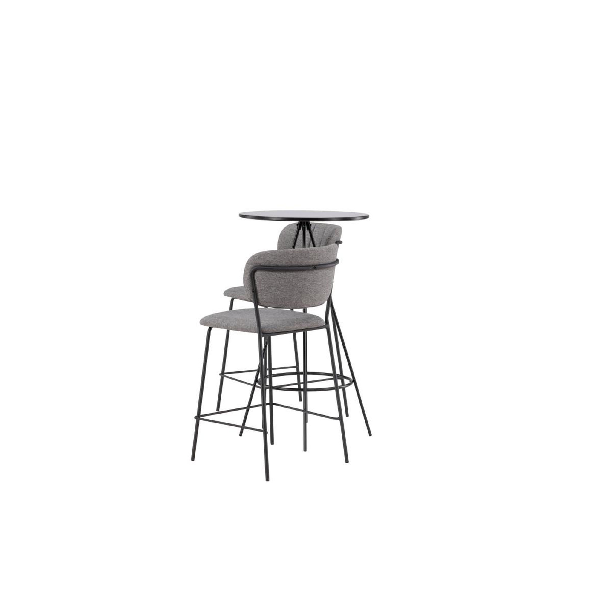 Voir la diapositive 4 : Paris Prix Ensemble table de bar & 2 chaises  bistro & bell  105cm noir & gris