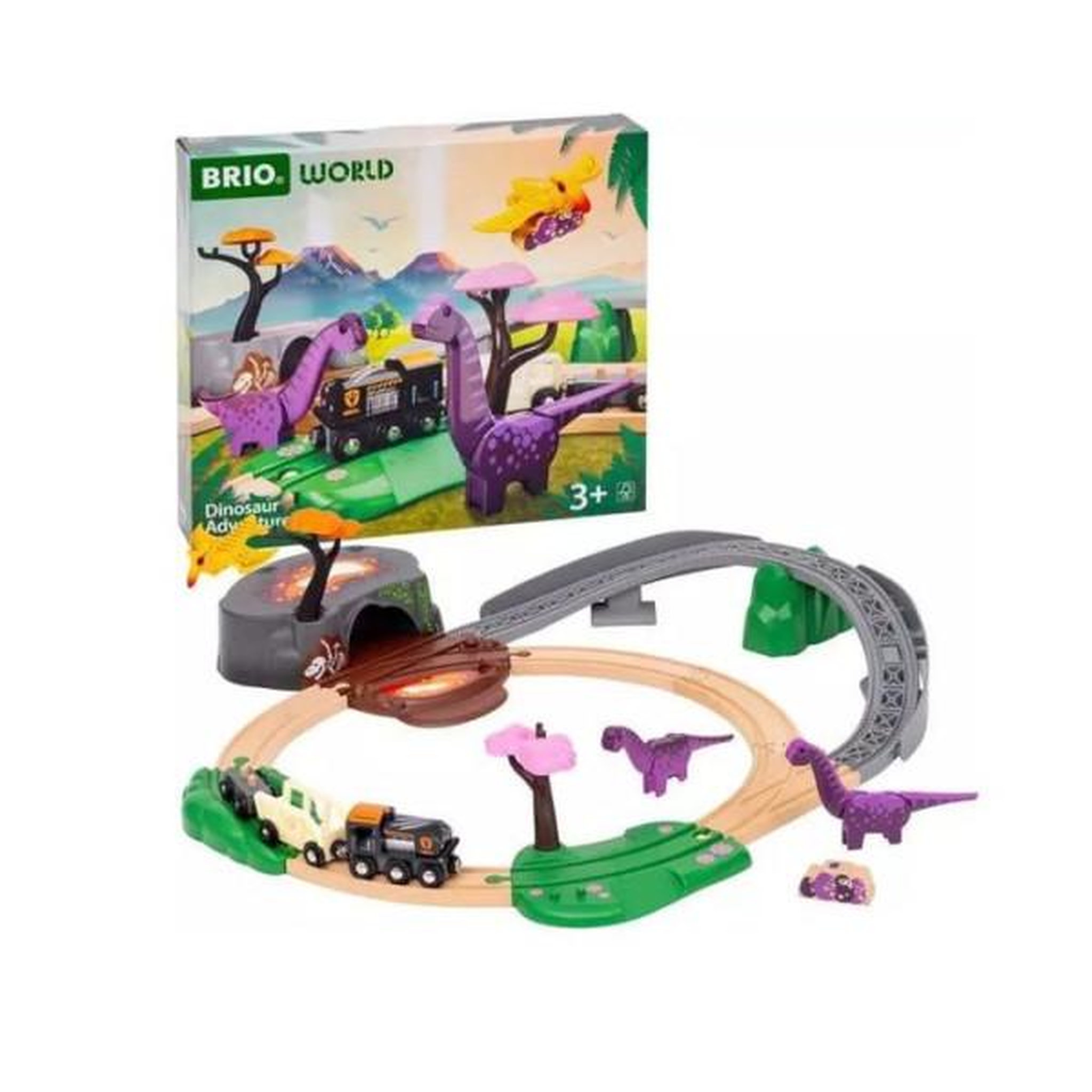 Voir la diapositive 3 : Brio Brio circuit aventure dinosaure 21 pieces - action de jeu sans pile - dinosaures inclus - circuit de train en bois - brio world