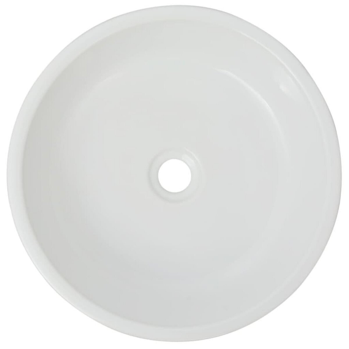 VIDAXL Lavabo ronde Ceramique Blanc 42 x 12 cm