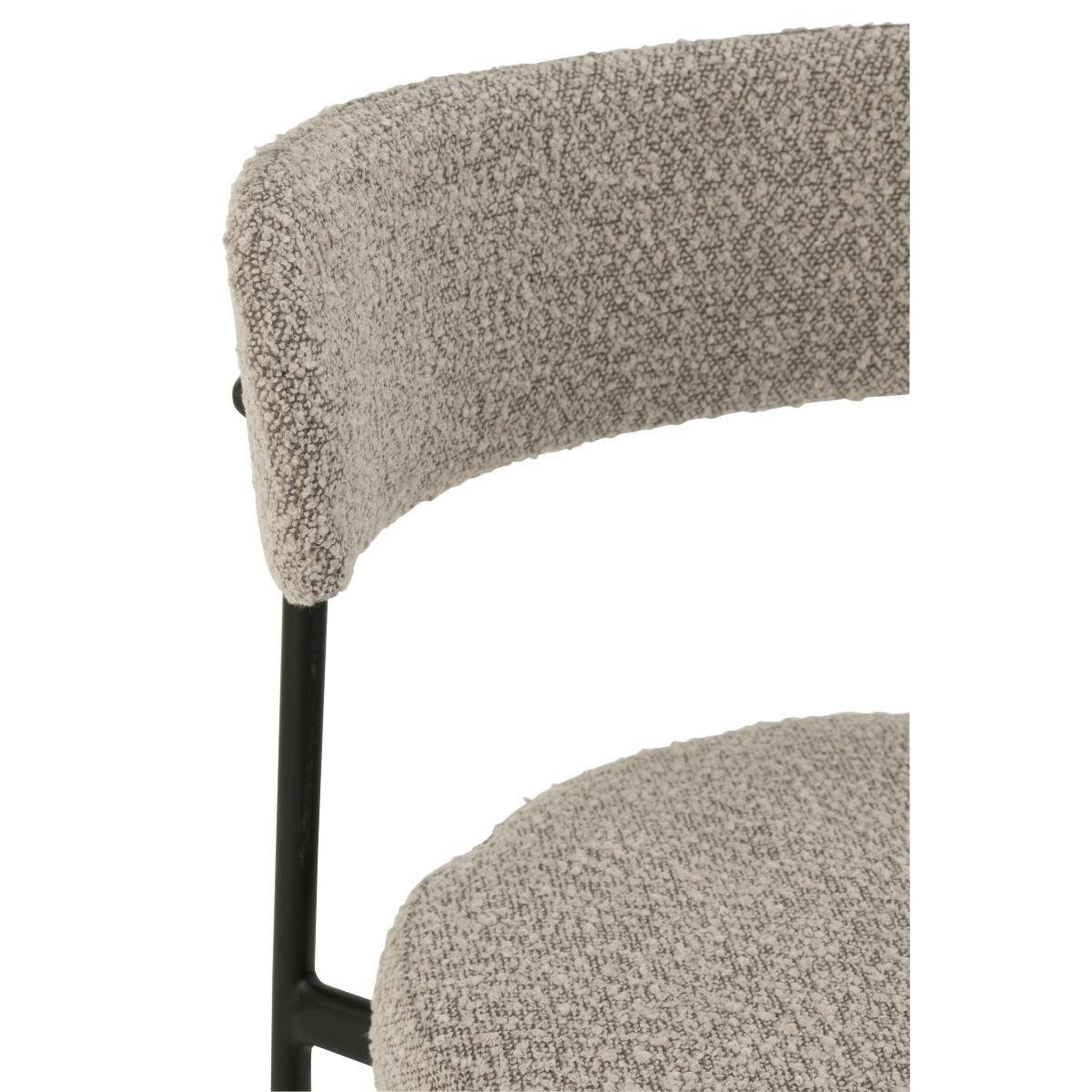 Voir la diapositive 5 : J-LINE Chaise de bar en tissu bouclé  aldo  97cm gris