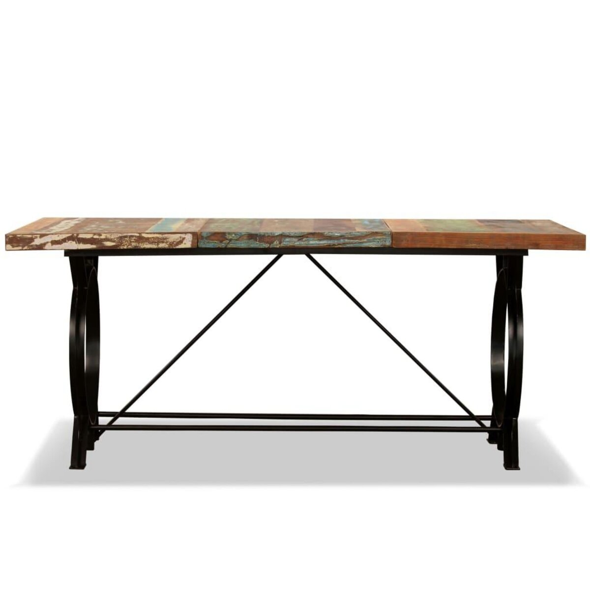 VIDAXL Table a manger Bois de recuperation massif 180 cm