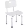 HOMCOM Chaise de douche siège de douche ergonomique hauteur assise réglable pieds antidérapants charge max. 136 Kg alu HDPE blanc