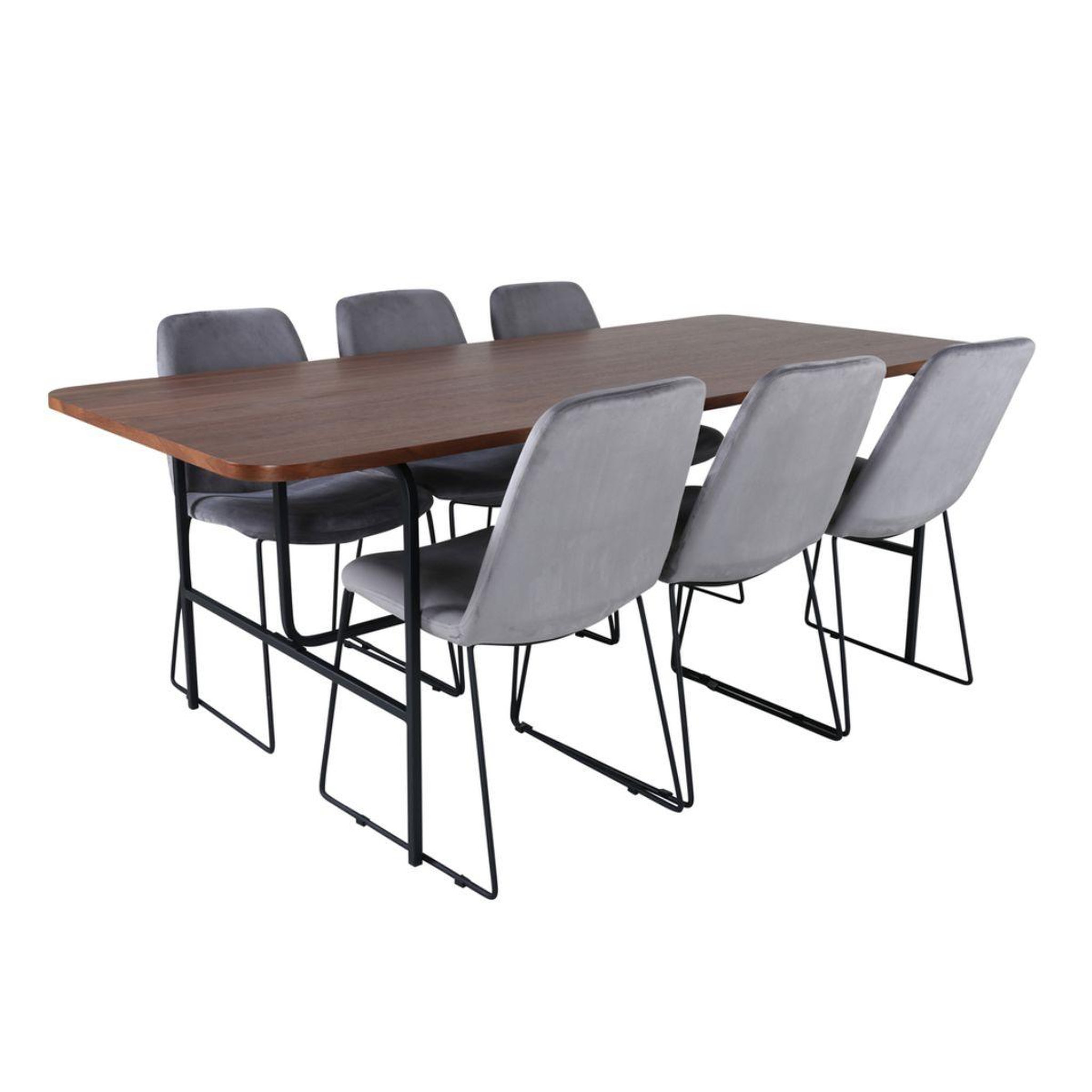Paris Prix Ensemble table à manger & 6 chaises  uno & muce  200cm gris & marron
