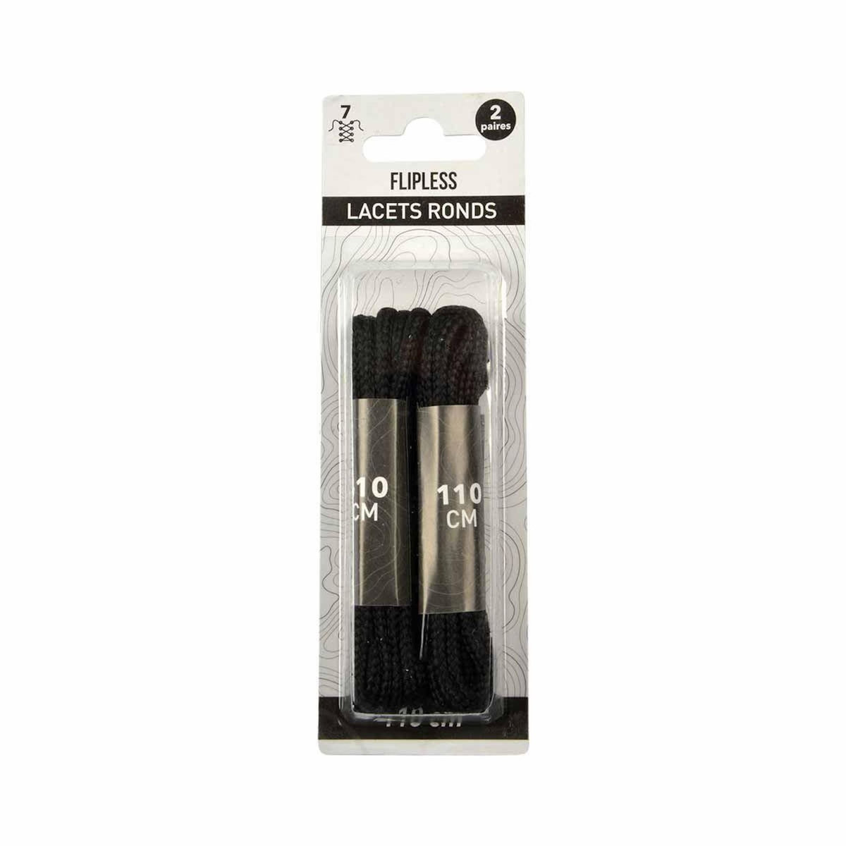 Paris Prix Lot de 2 Paires de Lacets  Ronds  110cm Noir