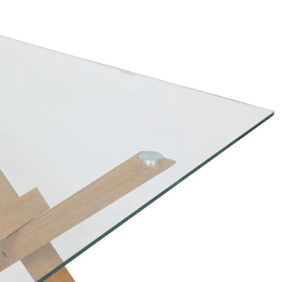 ATMOSPHERA Table à Manger en Verre  Jorel  180cm Transparent & Naturel