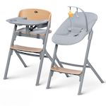 KINDERKRAFT Chaise haute 3 en 1 avec réglage de hauteur et transat. Coloris disponibles : Gris, Rose
