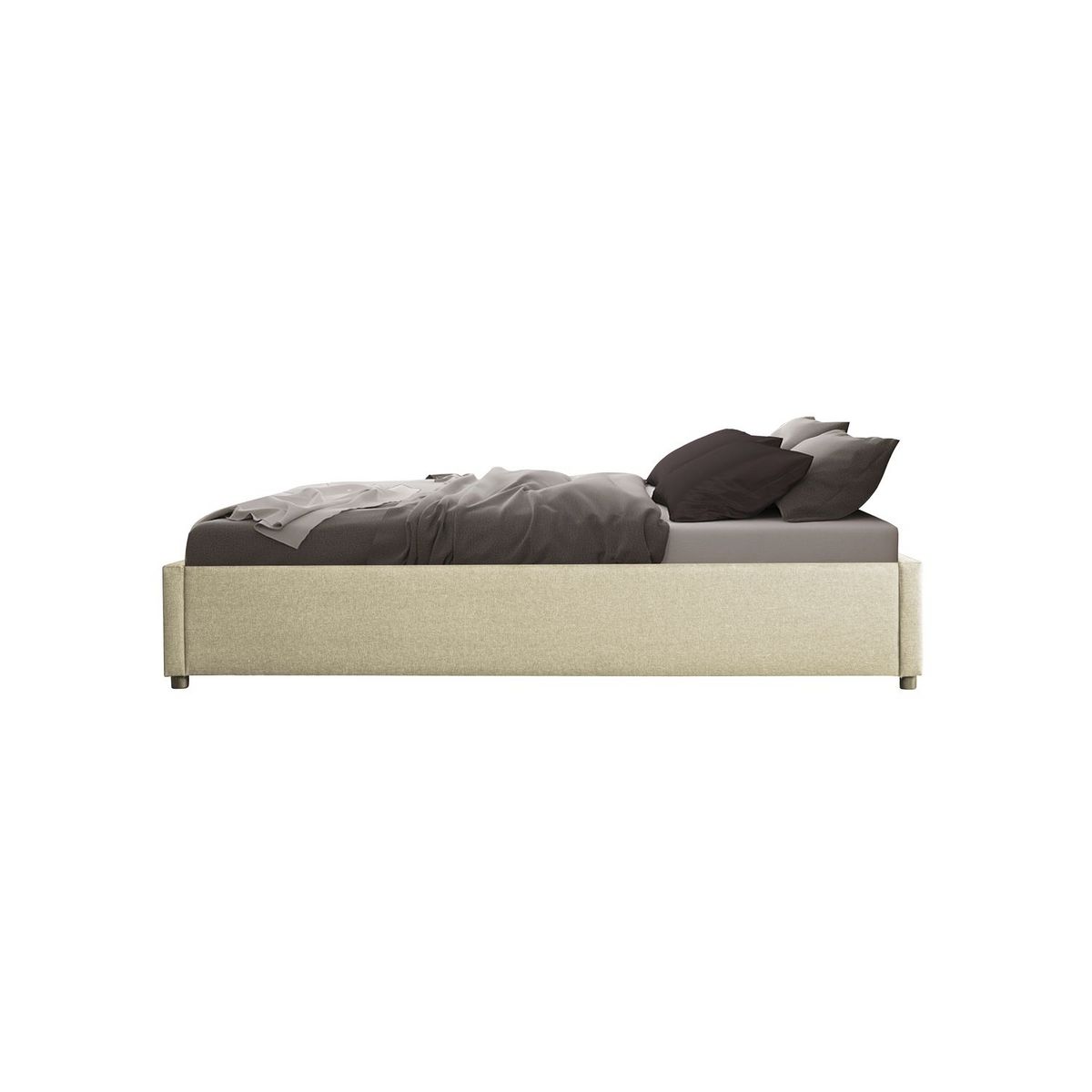 Lit coffre tissu avec sommier relevable 140x190 cm OSCAR