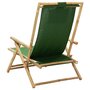 VIDAXL Chaise de relaxation inclinable Vert Bambou et tissu