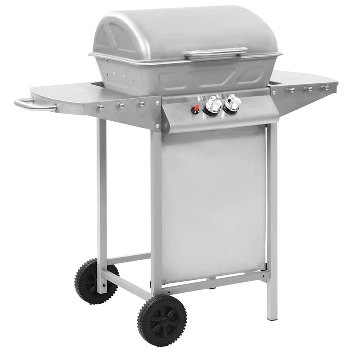 VIDAXL Barbecue a gaz avec 2 zones de cuisson Acier Argente