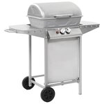 VIDAXL Barbecue a gaz avec 2 zones de cuisson Acier Argente